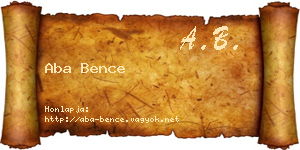 Aba Bence névjegykártya